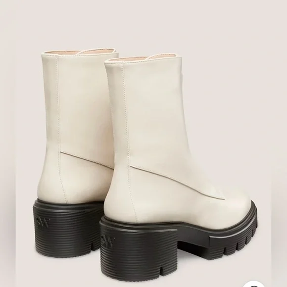 Stuart weitzman soho zip booties oat cream lug sole shoes 12 b new NIB ladies - Picture 16 of 17